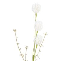 Zweig Wildblumen, Pompom/weiß, 45 cm