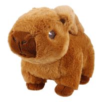 Kuscheltier Capybara mit Baby, dunkelbraun, 25 cm