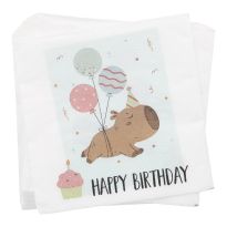 Serviette Capybara, Geburtstag/fliegend, 20 Stück