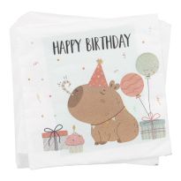 Serviette Capybara, Geburtstag/sitzend, 20 Stück