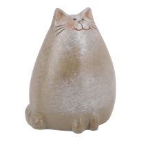 Katze, bauchig/Augen auf, 8.5 cm