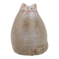 Katze, bauchig/Augen zu, 8.5 cm