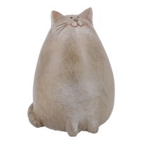Katze, bauchig/Augen auf, 15.5 cm