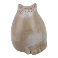 Katze, bauchig/Augen zu, 15.5 cm