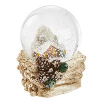 Schneekugel Weihnachten, Haus/Zapfen, 4.5 x 6 cm