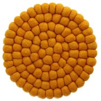 Untersetzer Filzkugeln, gelb, 20 cm