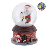 Schneekugel Haus, dunkelrot, 4.5 x 7 cm