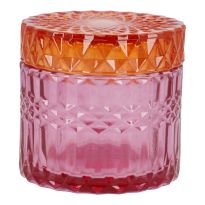 Deko-Dose Relief, orange/pink, 9 x 9 cm