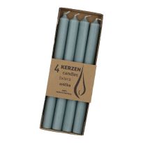 4er Set Stabkerze Rustik, mintgrün, 25 cm