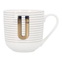 Becher Buchstabe/Streifen, U, 450 ml