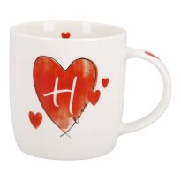 Becher Buchstabe mit Herz, H, 350 ml
