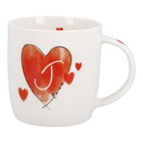 Becher Buchstabe mit Herz, J, 350 ml