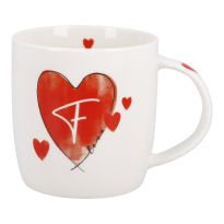 Becher Buchstabe mit Herz, F, 350 ml