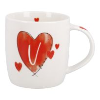 Becher Buchstabe mit Herz, V, 350 ml