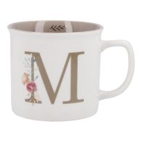 Becher Buchstabe/Blumen, M, 390 ml