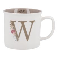 Becher Buchstabe/Blumen, W, 390 ml