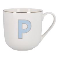 Becher Buchstabe mit Schlüsselanhänger, P/blau, 450 ml