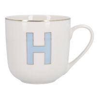 Becher Buchstabe mit Schlüsselanhänger, H/blau, 450 ml