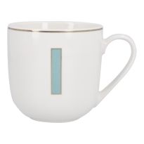 Becher Buchstabe mit Schlüsselanhänger, I/grün, 450 ml