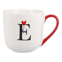 Becher Buchstabe/Ballon, E/roter Henkel, 450 ml