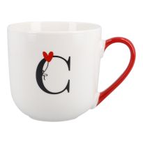 Becher Buchstabe/Ballon, C/roter Henkel, 450 ml