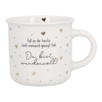 Becher Punkte mit Spruch, Wundervoll, 350 ml | 2. WAHL