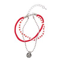Armband Weihnachten, Baum, rot/silber