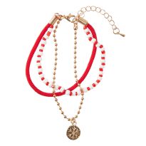 Armband Weihnachten, Schneeflocke, rot/gold