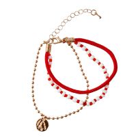 Armband Weihnachten, Baum, rot/gold