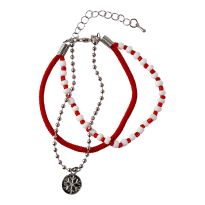 Armband Weihnachten,Schneeflocke, rot/silber