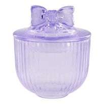 Vorratsdose Rillen/Schleife, lila, 9.3 x 10.7 cm