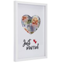 Bilderrahmen Geldgeschenk, Just married, 20 x 30 cm