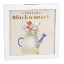 Bilderrahmen Geldgeschenk, Blumen/weiß, 12 x 12 cm