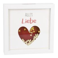 Bilderrahmen Geldgeschenk, Herz/weiß, 12 x 12 cm
