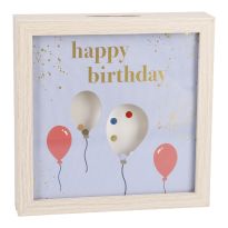 Bilderrahmen Geldgeschenk, Ballon/natur, 12 x 12 cm