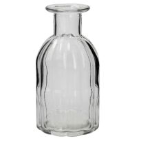 Flaschen-Vase Rillen, breit, 7.5 x 14 cm