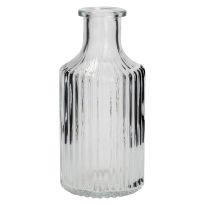 Flaschen-Vase Rillen, schmal, 7 x 14 cm