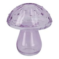 Glasvase Pilz, rund/lila, 11 cm