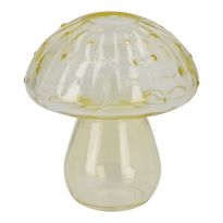 Glasvase Pilz, rund/gelb, 11 cm