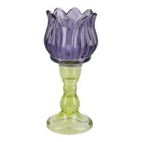 Kerzenständer Tulpe/Teelicht, lila, 15 cm