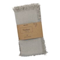2er Set Platzset Fransen, taupe, 33 x 48 cm