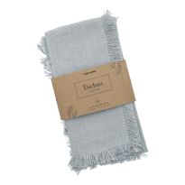 2er Set Platzset Fransen, blau, 33 x 48 cm