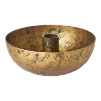 Kerzenständer Stabkerze mit Schale, Antik/bronze, 14 cm