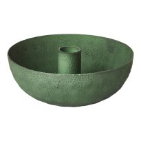 Kerzenständer Stabkerze mit Schale, dunkelgrün/matt, 14 cm