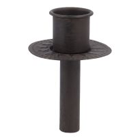 Stabkerzenhalter Stecker, Rillen, dunkelbraun