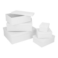 6er Set Geschenkkarton Uni, weiß