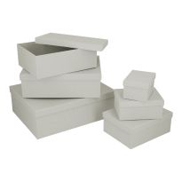 6er Set Geschenkkarton Uni, hellgrau