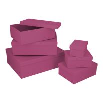 6er Set Geschenkkarton Uni, pink