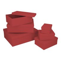 6er Set Geschenkkarton Uni, rot