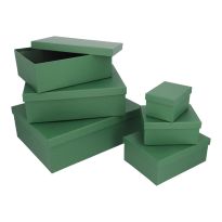 6er Set Geschenkkarton Uni, dunkelgrün